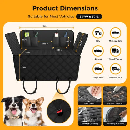 🐶 No More Messy Car Rides – Premium Waterproof Dog Hammock Seat Cover for Happy Adventures